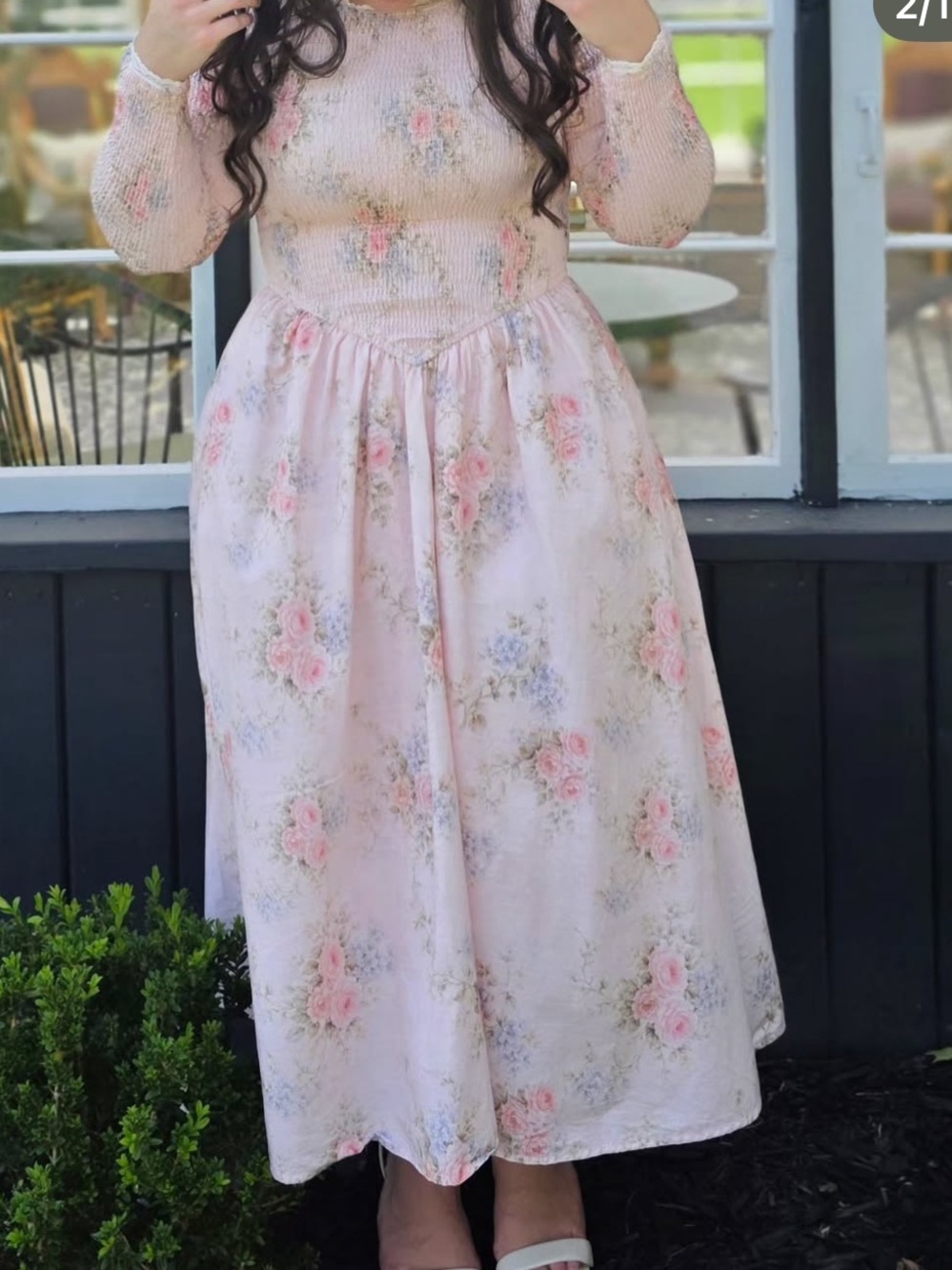 Dainty Jewells Pink Floral Midi Dress - Picture 9 of 9